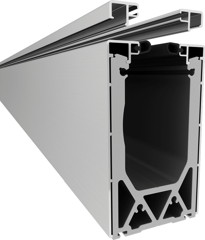 MaxiTilt Aluminium Glass Channel, Deck Mount Fixing, 4200mm, Includes Covers & Rubbers, Black Finish, Each Price