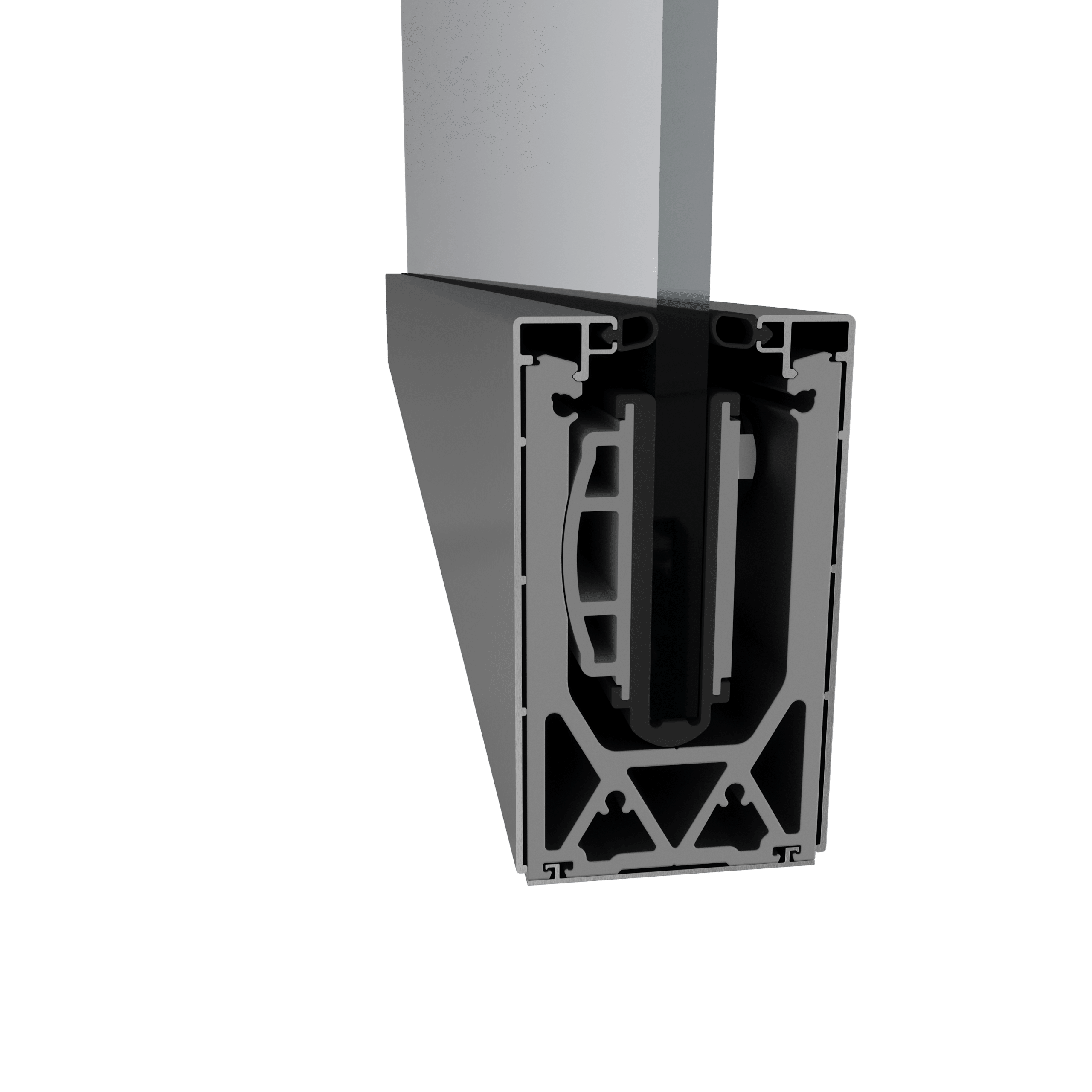 MaxiTilt Aluminium Glass Channel, Deck Mount Fixing, 4200mm, Includes Covers & Rubbers, Black Finish, Each Price - Image 4